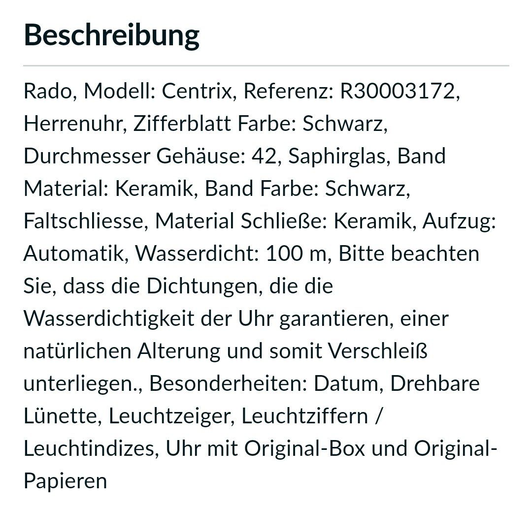 Rado Uhren: Rado Automatik Uhr Centrix – Gebraucht aus Horgen von mar_tdt5 1