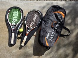 Komplettes Tennis-Set: Wilson & Dunlop Rackets & Tasche 