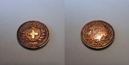 Schweiz 2 Rappen 1900 fast ungebraucht - seltener Jahrgang!