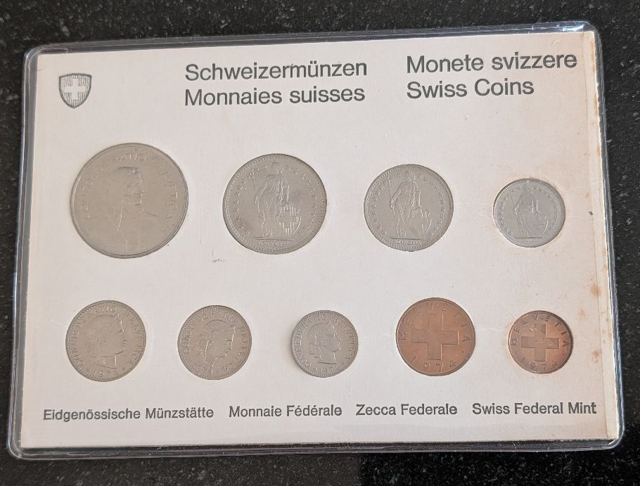 Tutti le monete: Münzsatz Schweiz 1974 stgl – Usato da Arch venduto da moneyswiss 1