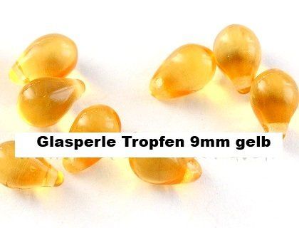 Kit bricolage: Glasperle Tropfen 9mm gelb – Nuovo e nell'imballaggio originale da Schlatt TG venduto da kreativ-atelier