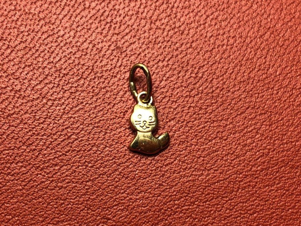 Ciondoli: Anhänger Katze / Kitty aus 18 Karat Gelbgold Au 750 – Usato da Bern venduto da bombich