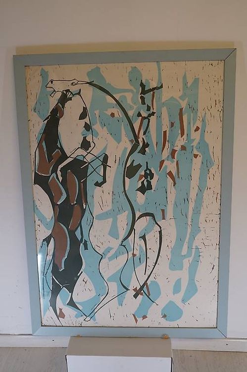 Tableau lithographie aquarelle numérotée la récolte de la canne