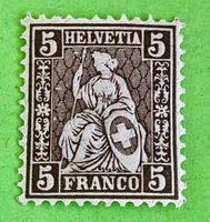 Sitzende Helvetia UNGESTEMPELT    Siehe Original Fotos   