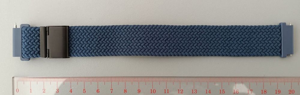 Bracciali & Braccialetti: Nr211 Textil Uhrenband geflochten elastisch dunkelblau 21mm – Nuovo (secondo la descrizione) da Teufen ZH venduto da Deeyou 3