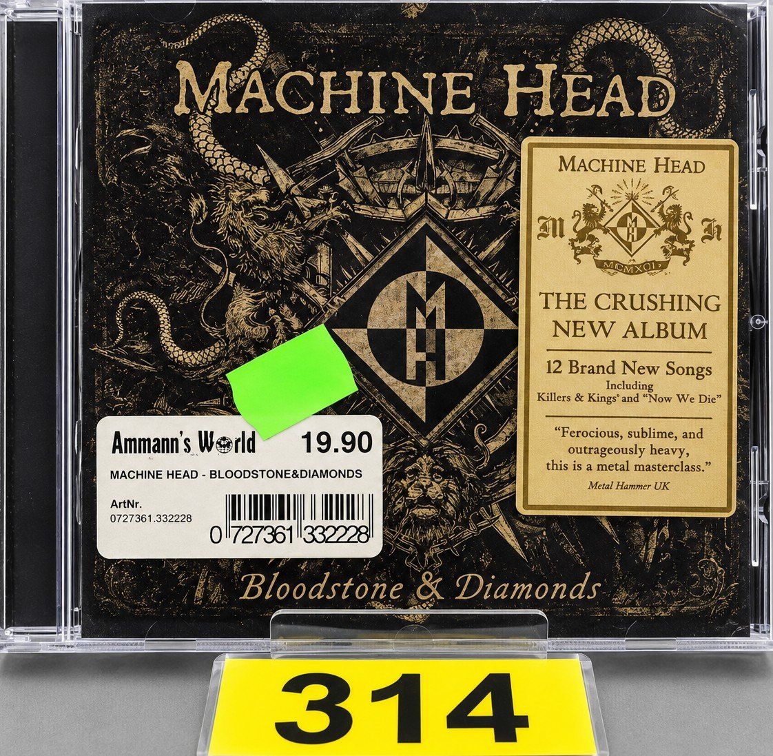 CD: CD Machine Head "The Blackening", Nr. 313 – Nuovo e nell'imballaggio originale da Kottwil venduto da Crazyrolf