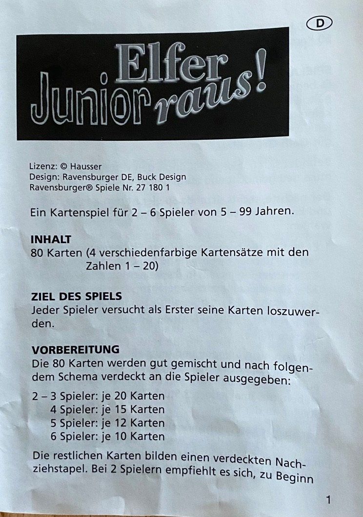 Ravensburger Giochi: Spiel - Ravensburger Elfer raus! Junior – Usato da Winterthur venduto da Secondhand-Family 3