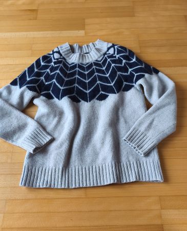 Twothirds Pullover Norweger grau blau gebraucht S