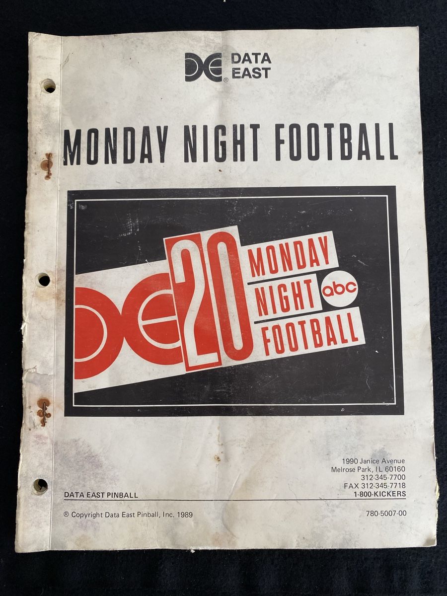 Flipper: Data East Flipper Handbuch "Monday Night Football" – Usato da St.Gallen venduto da kingsamas