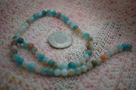 Kugel Strang  Blue See look 6mm Imitat aus Quarz&Erythrin