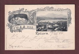 Gruss aus LUZERN - Löwe - 1898