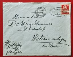 TELL FLAGGE OSTERPOST ZÜRICH OSTERMUNDIGEN BERN 1928