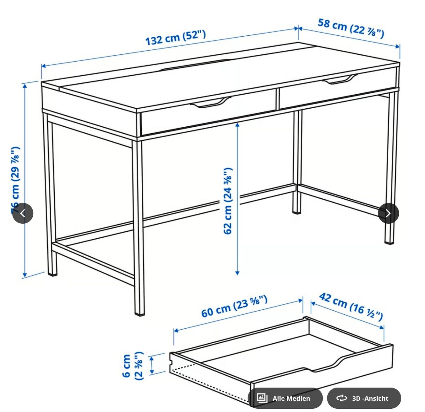 Ikea Scrivanie: Zeitloser Schreibtisch IKEA Alex – Usato da Walchwil venduto da ut7_g859 1