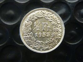 1/2 Fr. 1953  -  vorzüglich  -