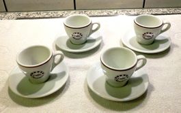 4 Espressotassen mit Untertassen, Café Ferrini, für Sammler?