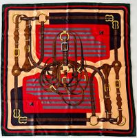 Superbe foulard HERMES-Paris "Coaching" - 1976 - avec box
