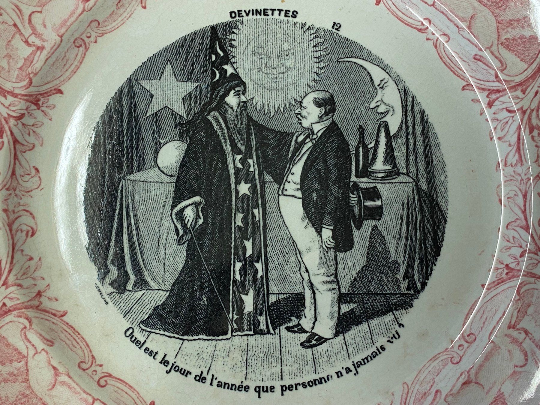 Piatti: Antike Seltene "Opaque de Sarreguemines" Teller 1875 - 1900 – Usato da Schaffhausen venduto da vintageville 1