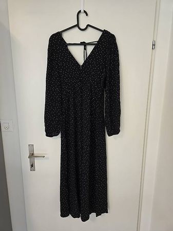 Schwarzes Kleid mit weissen Punkten, Gr. XS