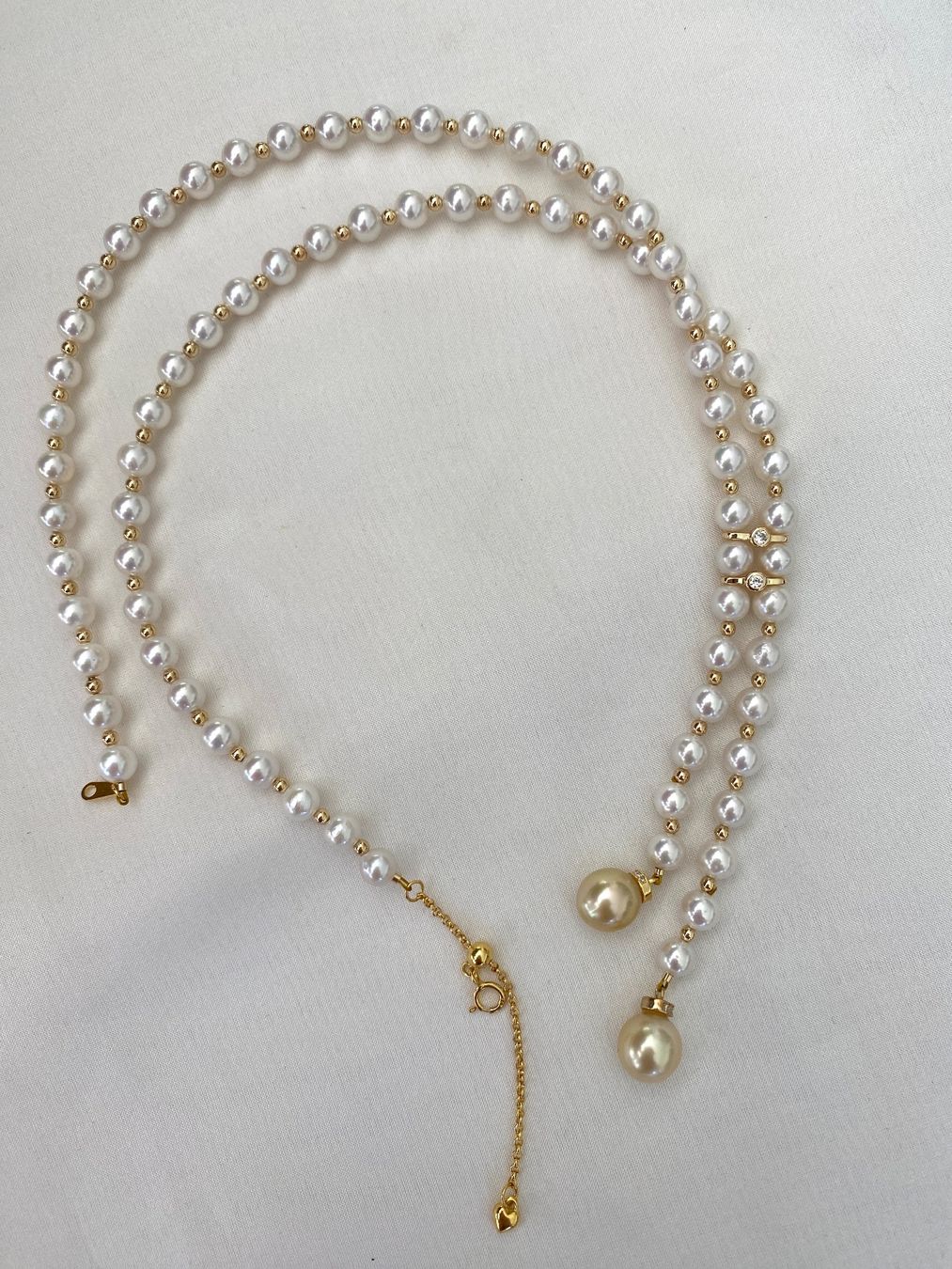 Catenine: Süsswasserperlen/Goldene Südseeperlen Kette – Nuovo e nell'imballaggio originale da Sarnen venduto da Yingsperlen4 1