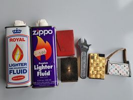 Feuerzeug - Set, z.T. Vintage - diplomat Swiss, Consul etc.