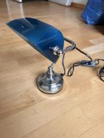 Bürolampe Schreibtischlampe in Blau mit Chrom Old Money 