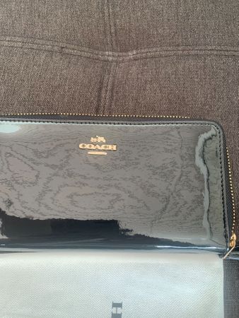 Portefeuille Coach vernis noir