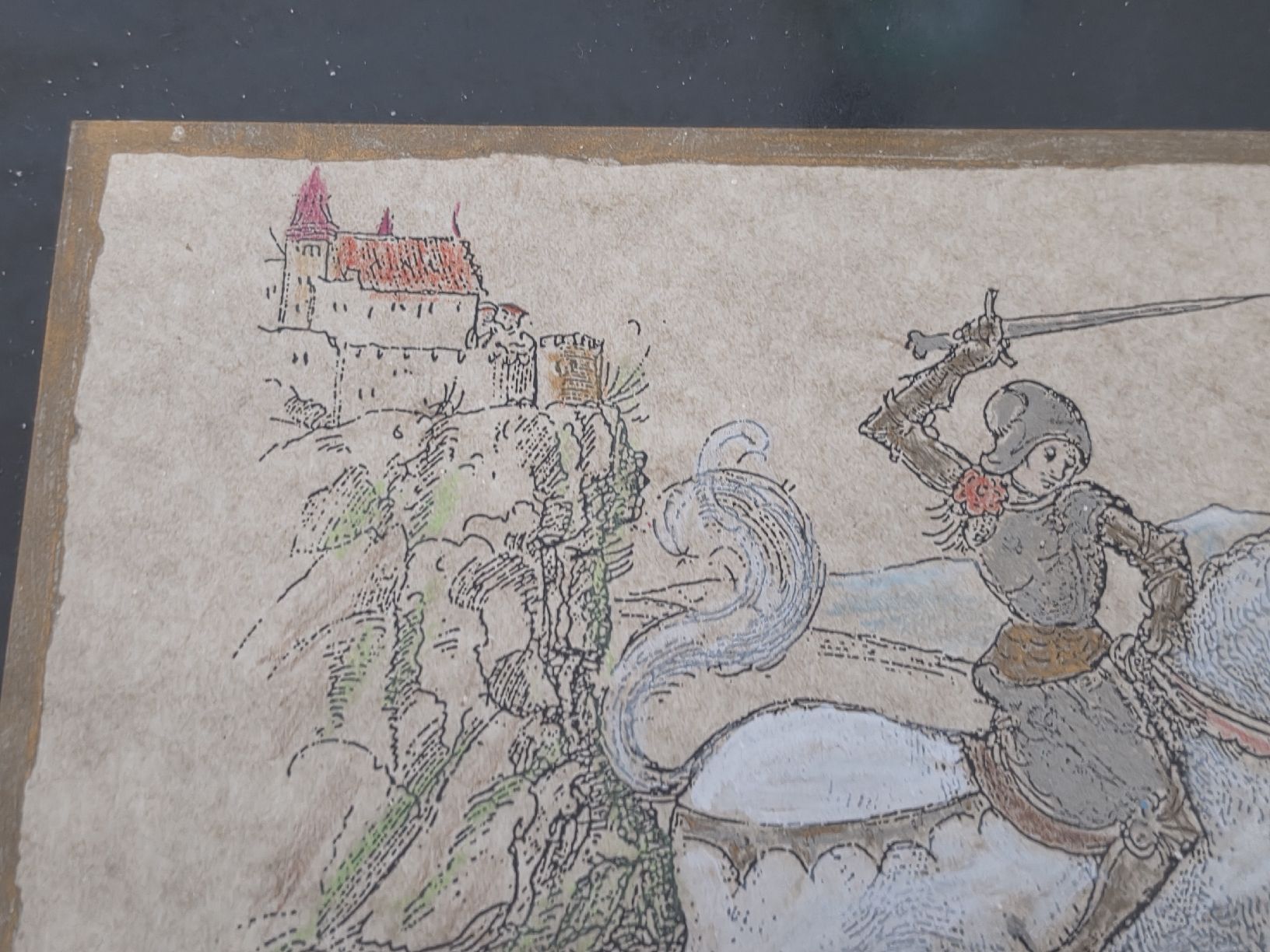 Foto & Immagini: Bilderrahmen mit Farblithographie St. Georg Kampf gegen Drac – Usato da Mettlen venduto da elios0888 6