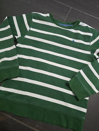 H&M LOGG Pulli, gestreift, grün/weiss, Gr. 122/128