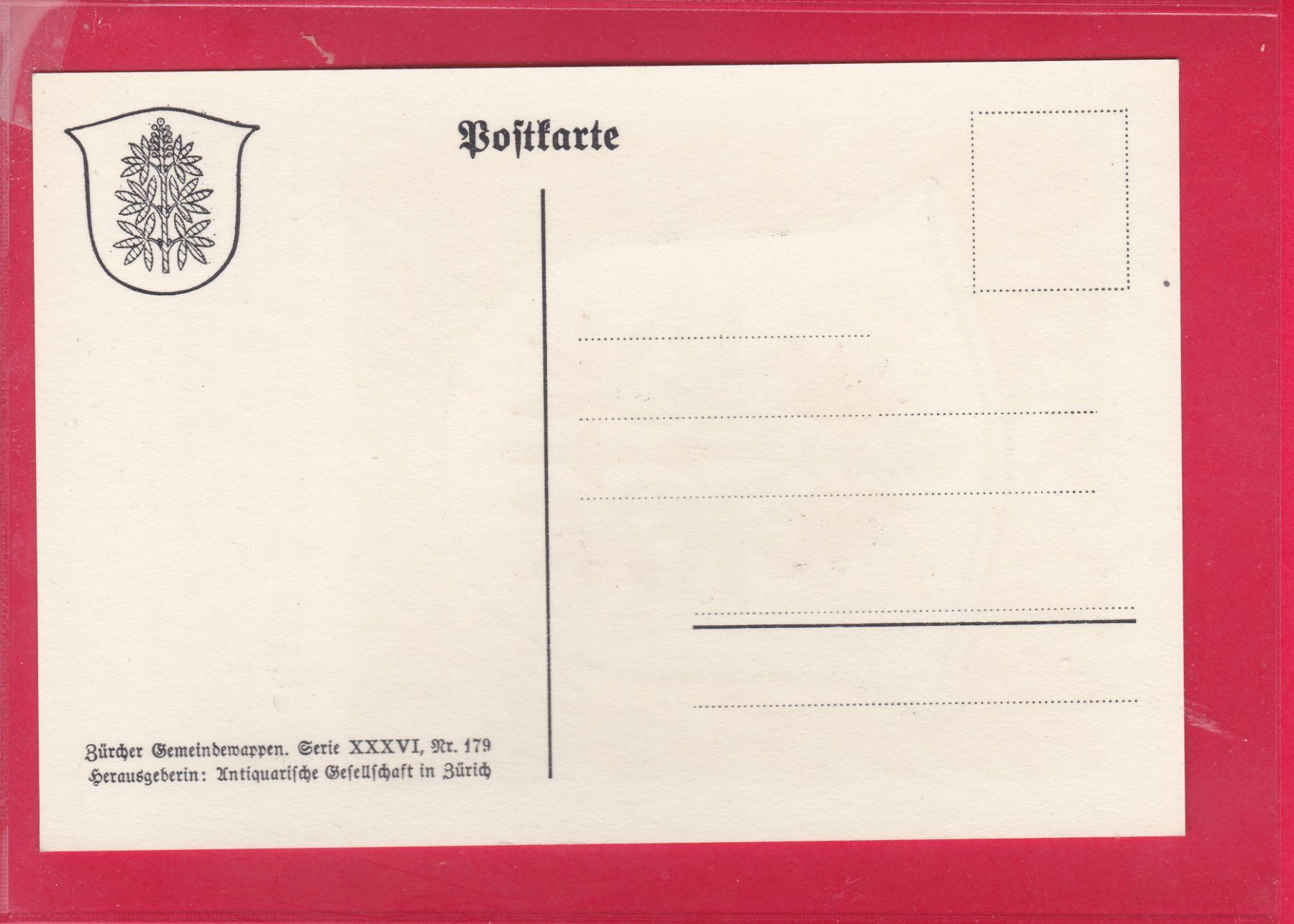 Cartoline postali: ZÜRCHER GEMEINDEWAPPEN, WANGEN – Usato da Oberrieden venduto da Gebirgsstelze 1