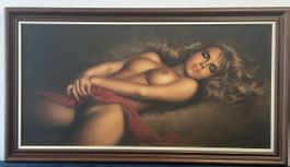 Elegantes Ölgemälde auf Leinwand – Aktdarstellung im klassis