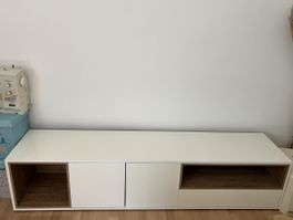 TV- Möbel weiss/Holz Optik, 2 Türen, 1 Schubladen