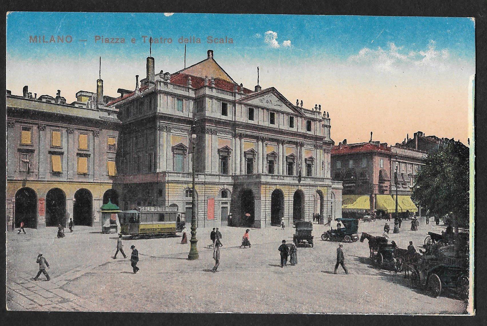 Cartoline postali: Milano Piazza e Teatro della Scala – Usato da Olten venduto da clotaldi