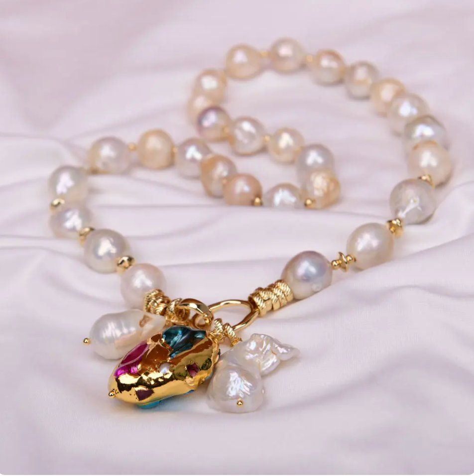 Catenine: Collier de perles naturelles multicolores – Nuovo e nell'imballaggio originale da Genève venduto da TradeCH