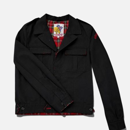 HARRINGTON Veste Blouson Noir Doublure Tartan Taille M