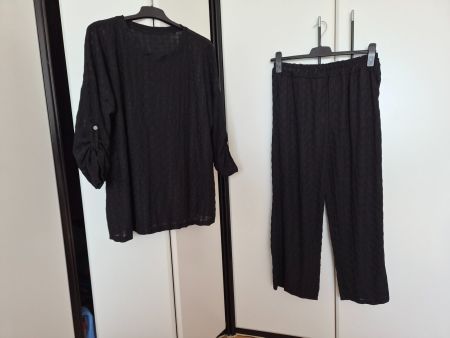 Damen Set Oberteil und Hose schwarz NEU Gr.48/50