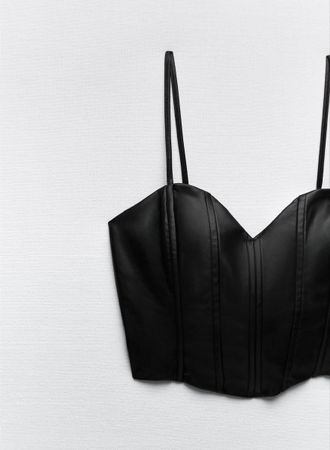 Zara leather Crop Top