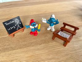 70er Schleich Schule Papa Schlumpf Schultafel Schlümpfe
