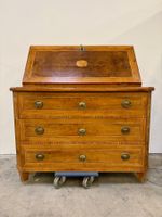 Antiker Biedermeier Schreibsekretär Nussbaum mit Intarsien