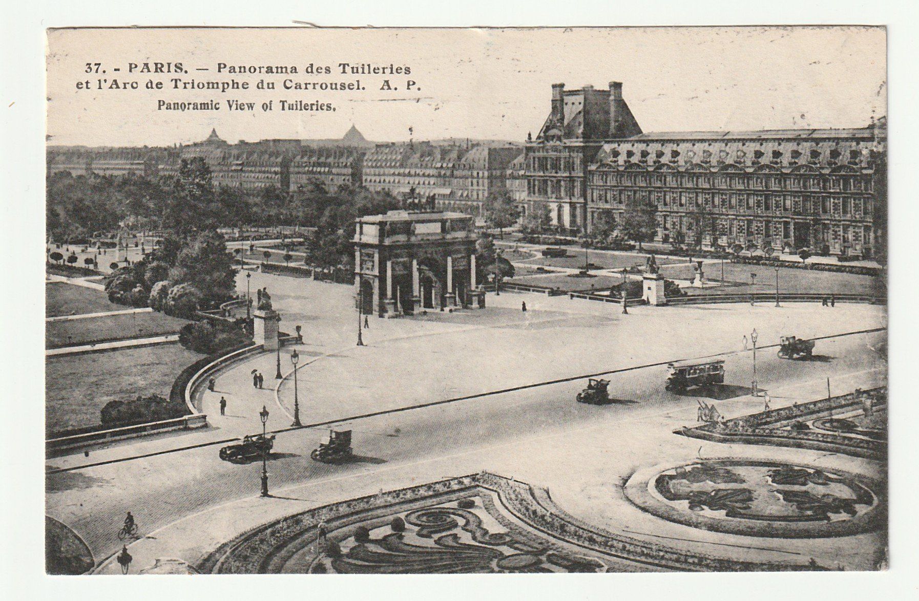 Cartes postales: Ansichtskarte Paris Louvre und Arc de Triomphe 1923 – D'occasion à St. Gallen par Ricardo_Deals
