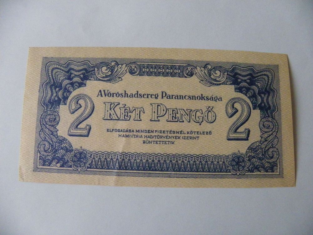 Ungarische Banknote 2 Pengö, Jahrgang 1944, Top Zustand (Gebraucht) in ...
