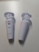 2 LICHTER MIT KUNSTSTOFF DIAMANT FÜR FLASCHENHALS ODER DEKO