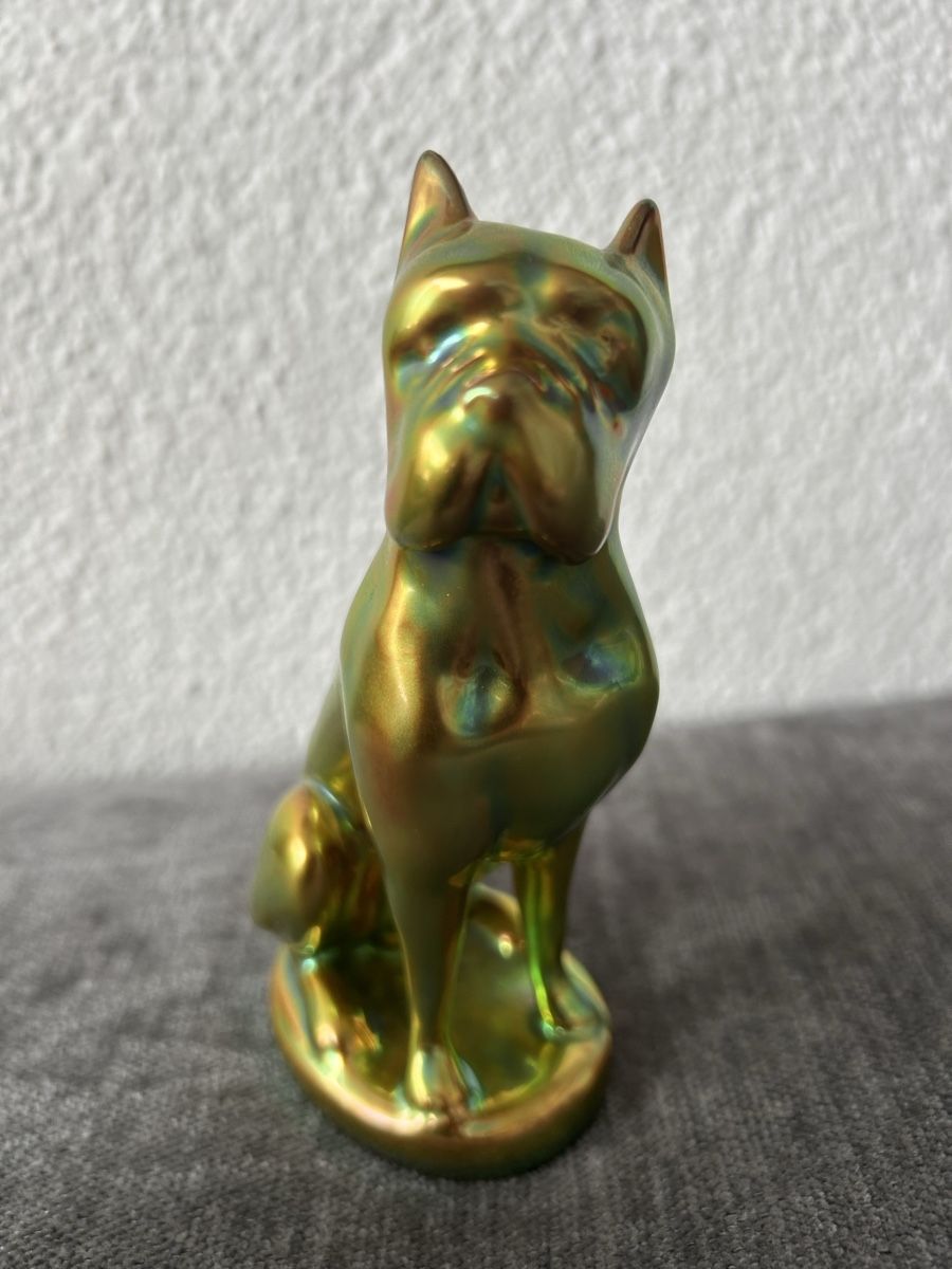 Statuette: Boxer Hund von Zsolnay – Usato da Hofstetten SO venduto da Treasurefinds 1