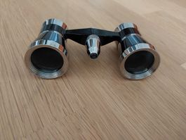 TCM Opernglas Theaterfernglas mit Etui schwarz/silber Gut