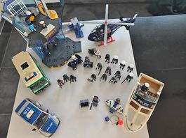 Playmobil Polizei Konvolut; Gefängnis, Fahrzeuge, Heli, Boot
