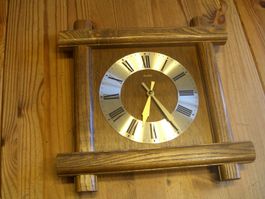 "EMES" Wanduhr, Vintage, Rustikal Holz, Eiche, Quarzuhr