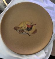 6 Fondue Teller braun 21 cm