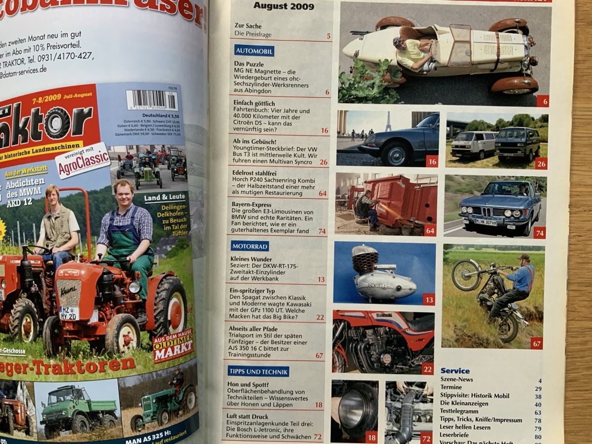 BMW Automobili: Oldtimer Praxis 8/2009 BMW E3 / Citroën DS / VW T3 – Usato da Frauenfeld venduto da CSM71 1