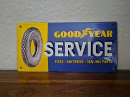 Emailschild Goodyear Reifen Service Werkstatt Emaille Schild