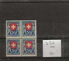 timbre Pro juventute 1925 J36 bloc de 4 **