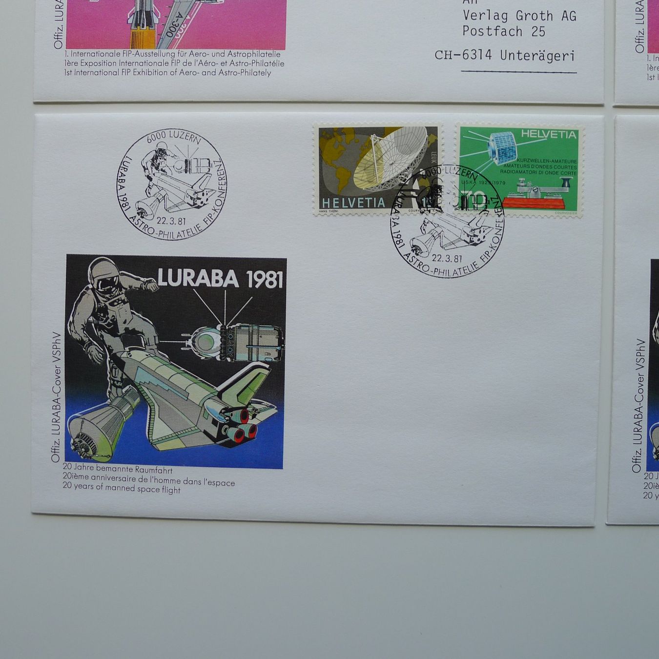 Alle Briefmarken: 7 illustrierte Briefe der LURABA Luzern 1981 – Gebraucht aus Ebikon von SilvioFreund 6
